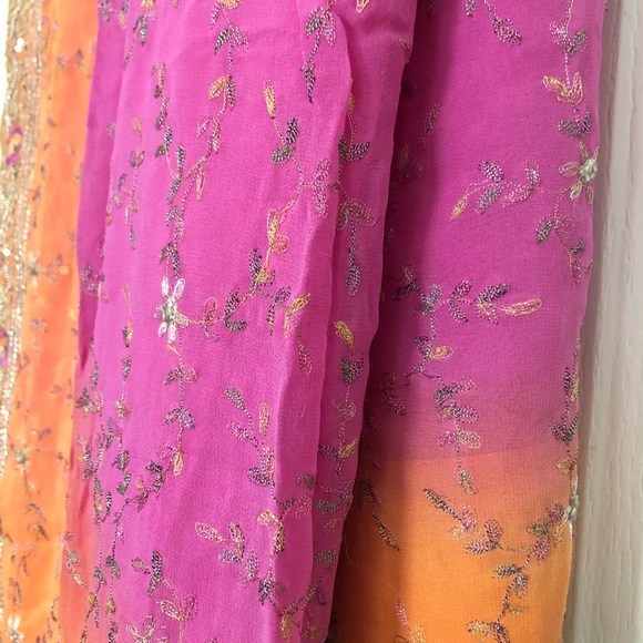 Saree dyed in shades of dusk Vintage preloved [Firm] - Picture 1 of 14